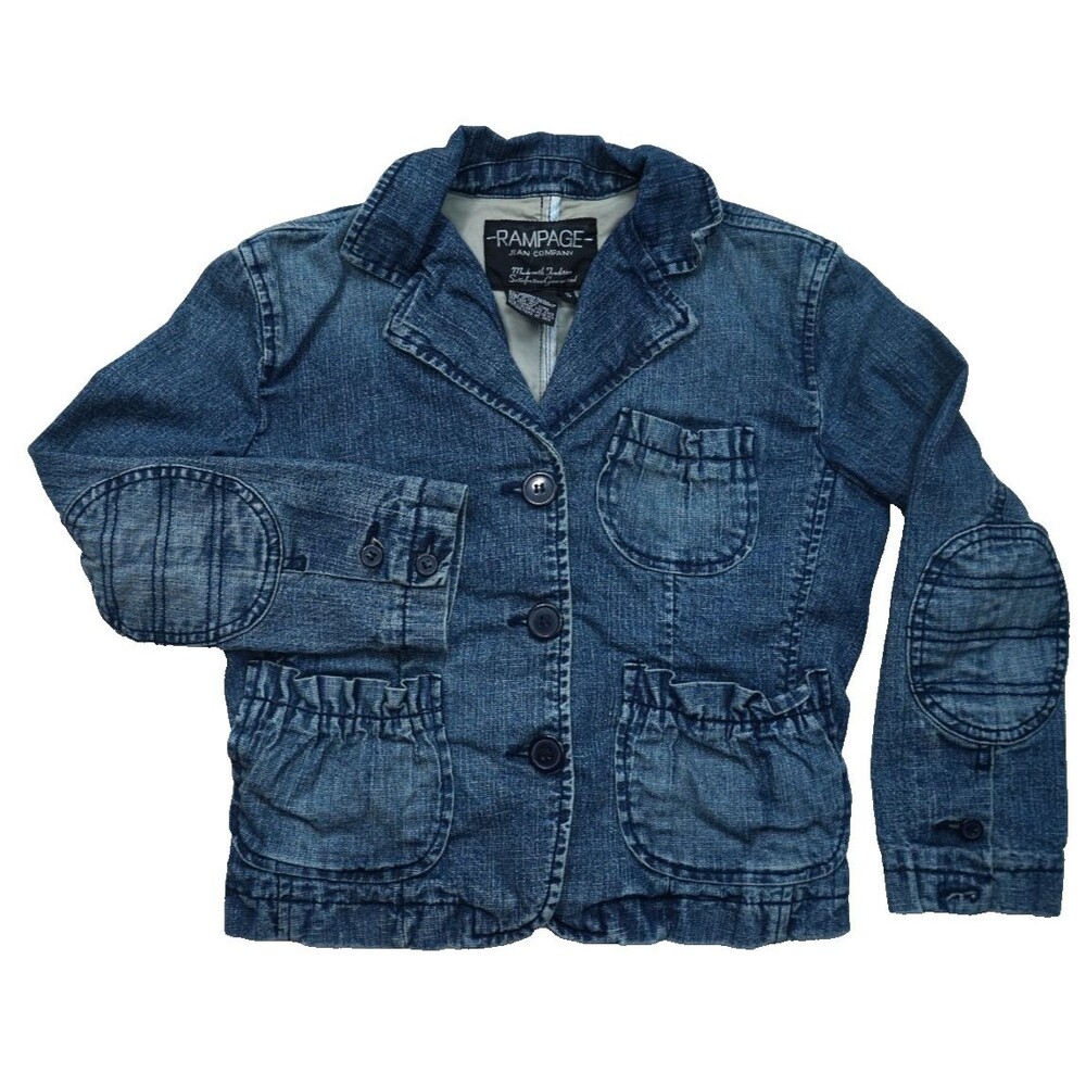 Vtg 90s Rampage Denim 3/4 Jacket Women S Boho Y2K Cottagecore Coquette Indie